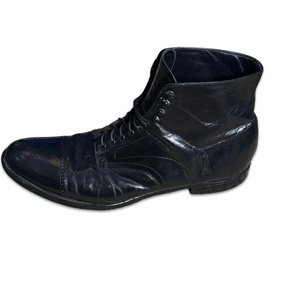 Stacy Adams Madison Black Cap Toe Lace Up Ankle Boots  display picture 3
